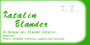 katalin blander business card
